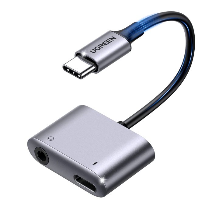 UGREEN 2 en 1 Adaptateur USB C vers Jack 3.5mm Supporte Audio et Charge Rapide 60W PD