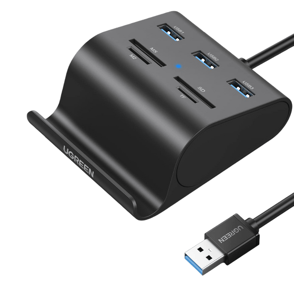 UGREEN Hub USB A 3.0 avec Lecteur de Carte SD Micro SD MS M2 et 3 Ports£¨1M Cable£©