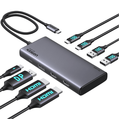 UGREEN Revodok 308 Hub USB C 8-en-1 (4K Triple Affichage, PD100W)