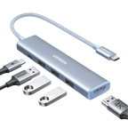 UGREEN Hub USB C 5 en 1 avec HDMI 4K 100W PD Charge 3 Ports USB 3.0 Adaptateur USB C (Bleu)