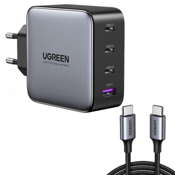 UGREEN Nexode 100W GaN Chargeur 4 Port vers USB C PD Charge Rapide 60W