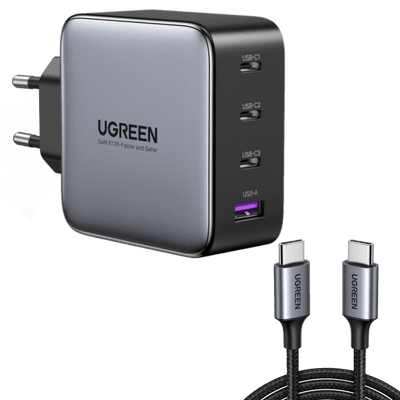 UGREEN Nexode 100W GaN Chargeur 4 Port  vers USB C PD Charge Rapide 60W