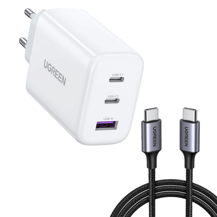 UGREEN 65W Chargeur USB C Rapide 3 Ports vers Rapide 60W