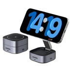 UGREEN MagFlow Chargeur Sans Fil 2-en-1 (Qi2 15W, MagSafe, Pliable)