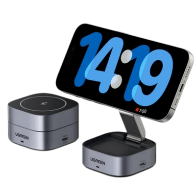 UGREEN Qi 15W Chargeur Induction iPhone Chargeur sans Fil Magnétique 2 en 1 Station