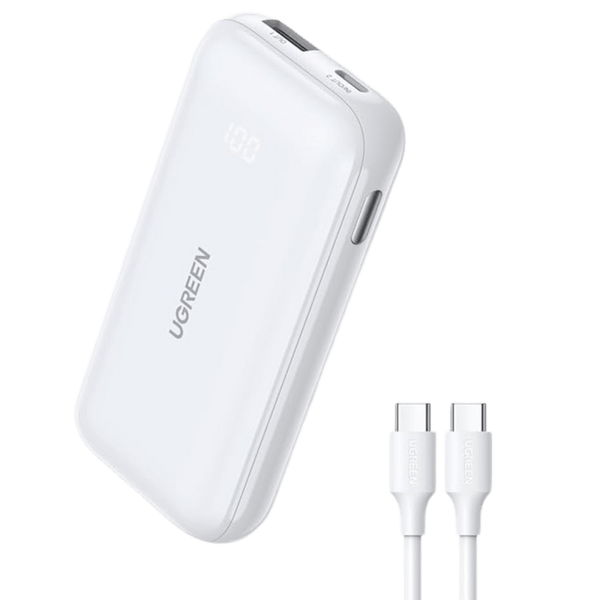 UGREEN Power Bank Mini 10000mAh 30W à 2 ports PD3.0 USB C+A avec affichage numérique, charge rapide et portable