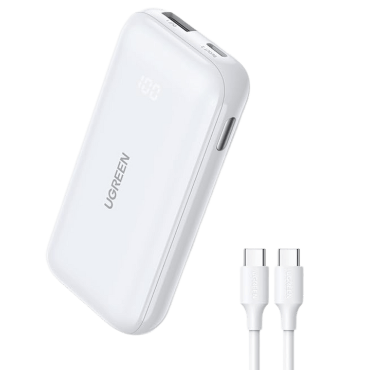 UGREEN Power Bank Mini 10000mAh 30W à 2 ports PD3.0 USB C+A avec affichage numérique, charge rapide et portable