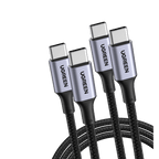UGREEN Lot de 2 Cable USB C vers USB C PD 100W 5A 20V Type C Nylon Tress Charge Rapide et Sync (0.5M)