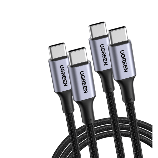 UGREEN Lot de 2 Cable USB C vers USB C PD 100W 5A 20V Type C Nylon Tress Charge Rapide et Sync (0.5M)