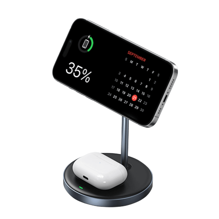 UGREEN Support de Chargeur Magnétique 2 en 1 Station de Charge Induction sans Fil