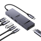 UGREEN Revodok Pro 1062 Hub USB C DisplayPort 4K 60Hz 4 Data Ports 2A2C 10Gbps PD 100W 6 en 1 Dock USB C DP Compatible avec MacBook iPad Air Mac Mini M4 iPhone 17 Pro Max 16 15 Série Galaxy S25 Ultra