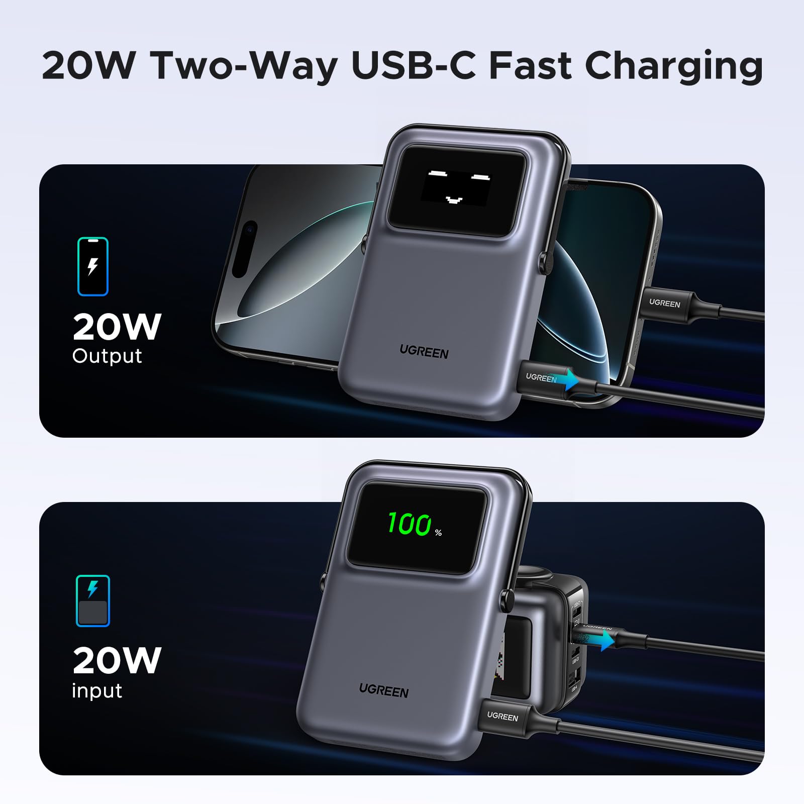 UGREEN Uno Batterie Externe Magnétique sans Fil 10000mAh 7.5W