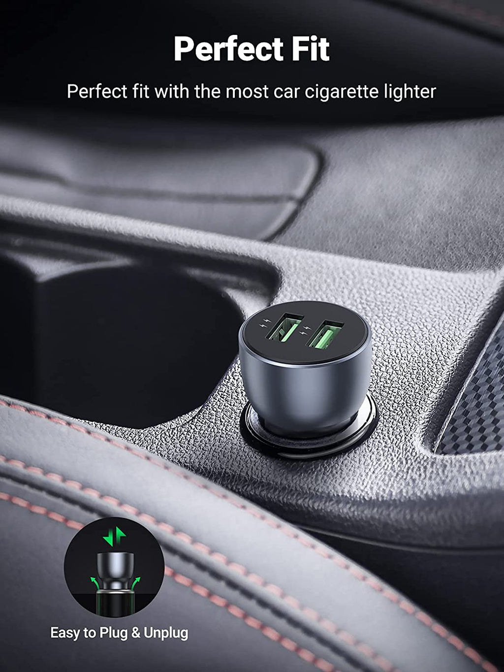 Ugreen chargeur de voiture USB 36W Adaptateur