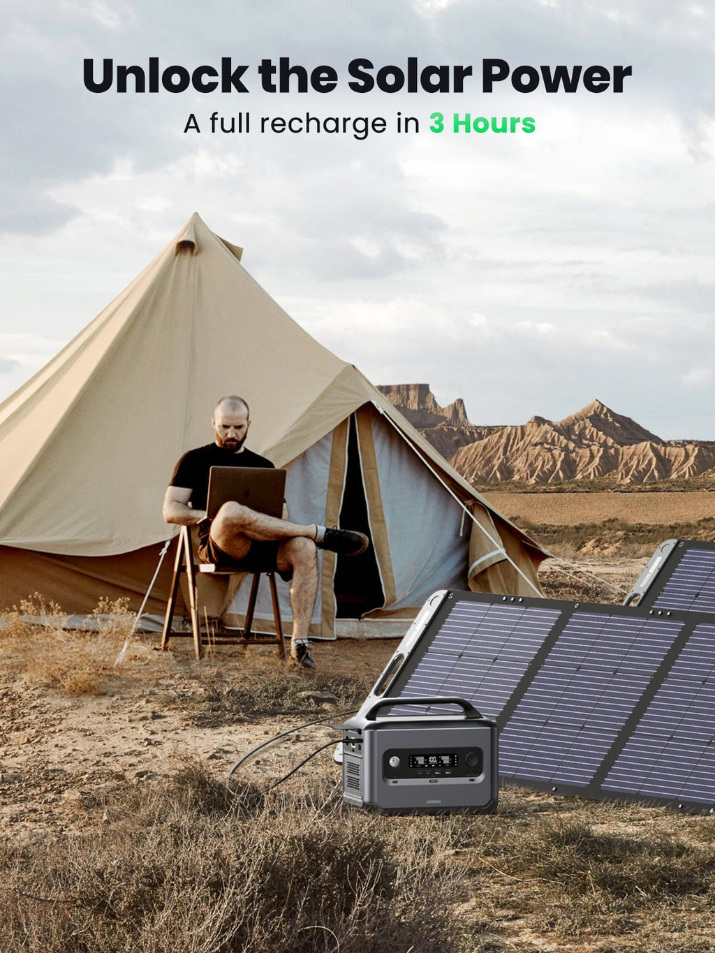 Ugreen Centrale électrique portable + panneau solaire pliable - UGREEN
