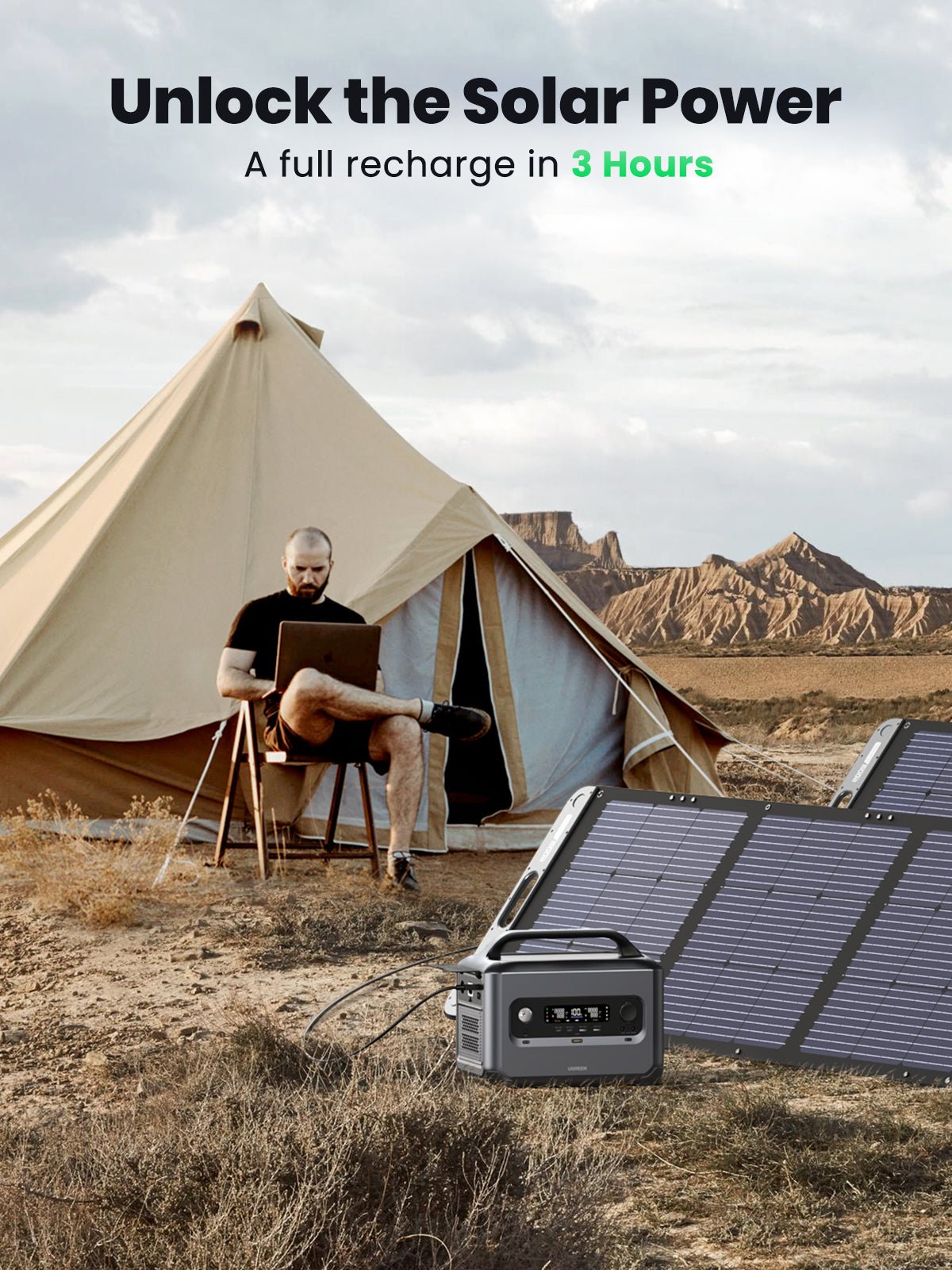 Ugreen Centrale électrique portable + panneau solaire pliable - UGREEN