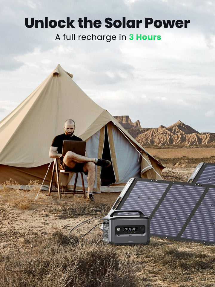 Générateur Electrique Portable 600W avec 1 panneau solaire de 100 W,Générateur  Solaire,541Wh Batterie de Secours, 1 Sorties CA 600W (1200W Max.), Centrale  Électrique pour Camping, Voyage : : Jardin