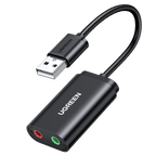 UGREEN Carte Son Externe Adaptateur USB Audio Jack 3,5mm