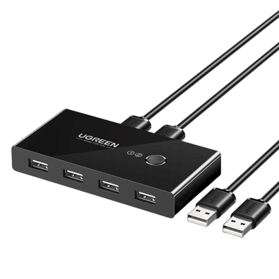 UGREEN USB 2.0 Switch 4 Ports pour 2 PC 2 Entrées 4 Sorties USB Commutateur