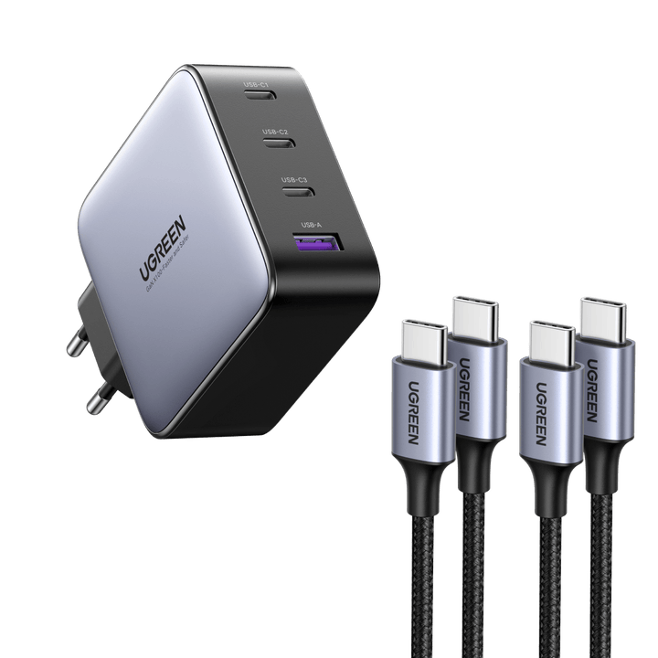 Station de charge au total 100 W 6 ports USB C Bloc de 4 ports USB-C et 2  ports USB-A Chargeur rapide de téléphone adaptateur d'alimentation pour