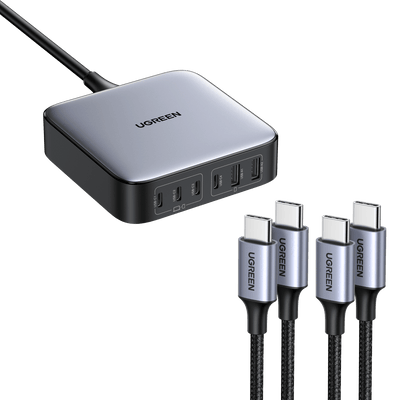 UGREEN Nexode  Chargeur 200W GaN avec 6 ports et cable.