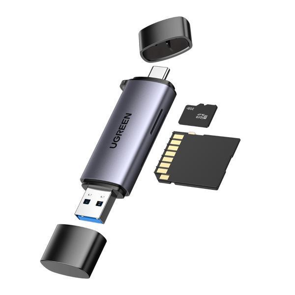 UGREEN Lecteur de Carte SD Micro SD USB C USB 3.0 2 en 1 Adaptateur de Carte SD en Aluminium Supporte 2 Cartes Max 2To