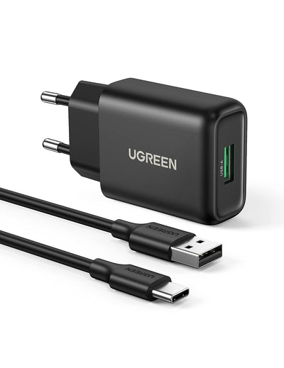 UGREEN Quick Charge 3.0 Chargeur Secteur USB et 1M Cable USB C Charge Rapide