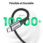 UGREEN Lot de 2 Câble Micro USB QC Rapide 3A Nylon Tressé