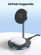 UGREEN Support de Chargeur Magnétique 2 en 1 Station de Charge Induction sans Fil - UGREEN