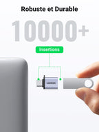 UGREEN Adaptateur USB C vers USB 3.0 OTG Lot de 2 Adaptateur USB Type C Mâle vers USB A Femelle Compatible avec iPhone 15 Plus Pro Max MacBook Pro Air iMac iPad Pro Galaxy Tab S9 S23 S22 Redmi Note 11