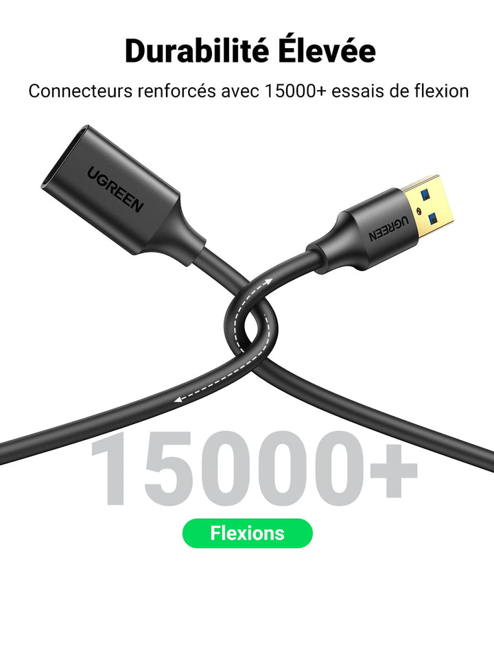 UGREEN Câble Rallonge USB 3.0 Câble Mâle A vers Femelle A