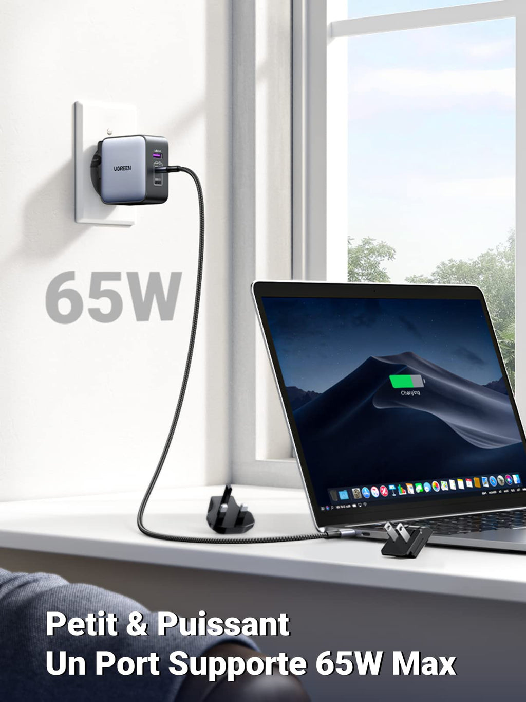 UGREEN Nexode 65W GaN Chargeur USB C 3 Ports