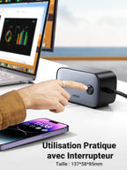 UGREEN DigiNest Cube 6 en 1 Multiprise USB 2 Prises