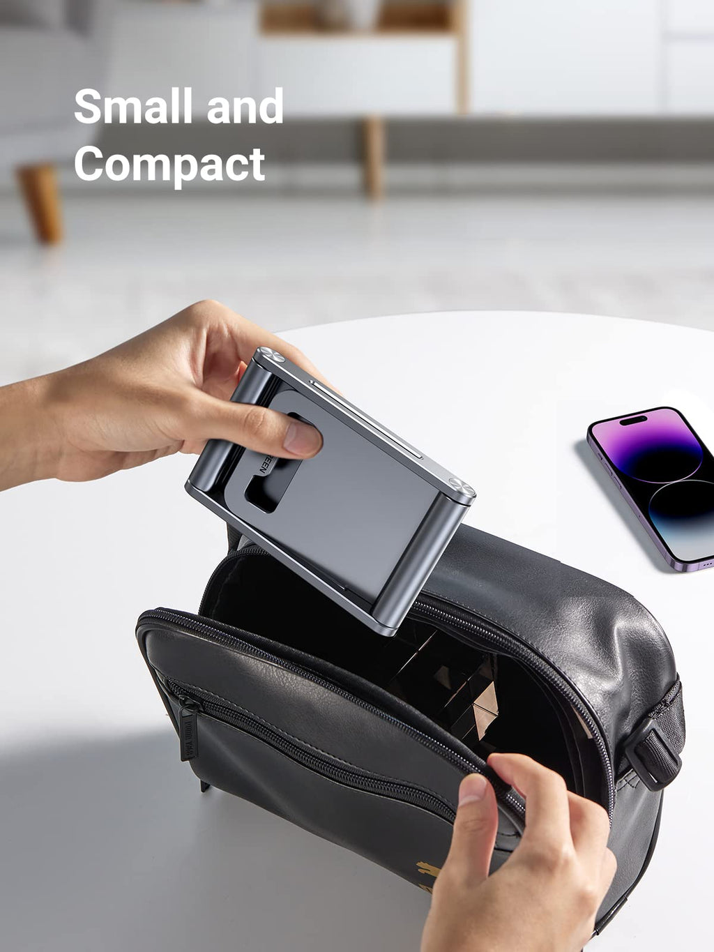 UGREEN Support Téléphone Bureau en Aluminium Stand Smartphone Pliable Ajustable