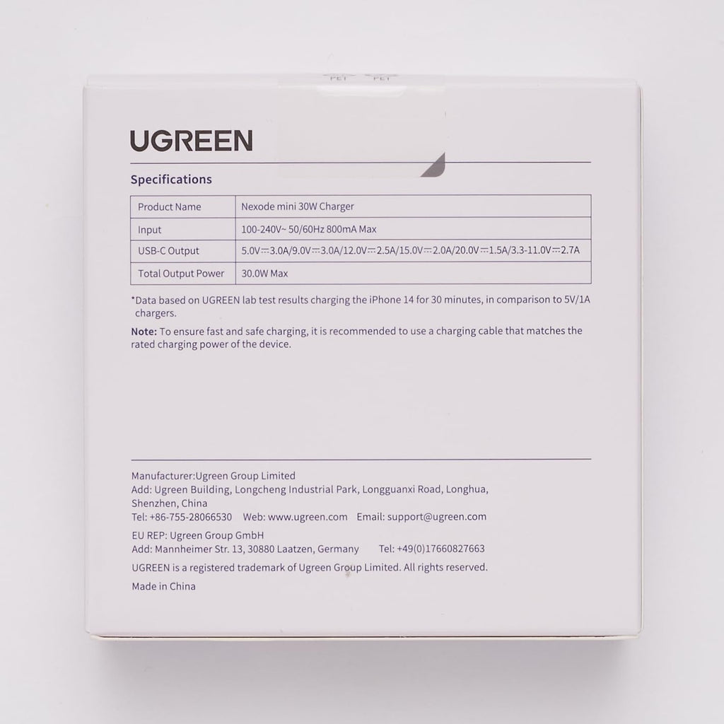 UGREEN Nexode Chargeur 30W USB C avec GaN Tech (Violet)