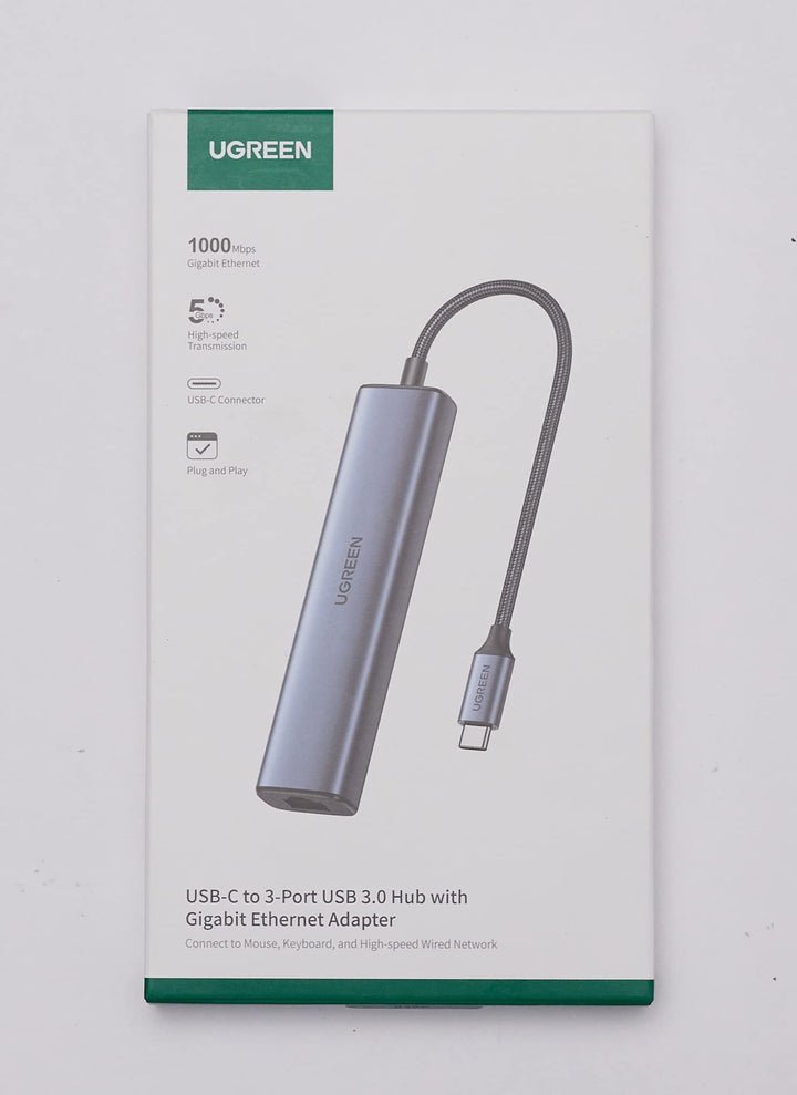 UGREEN Hub USB C Ethernet Gigabit Adaptateur USB C vers RJ45 R¨¦seau avec 3 Ports USB 3.0 5Gbps Compatible avec Galaxy S24 Ultra iPhone 15 Plus Pro Max MacBook iPad Pro Air Chromebook Surface Pro XPS