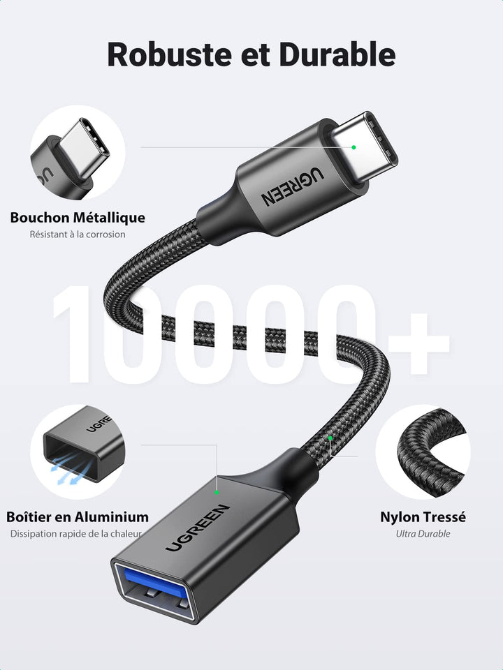 Câble Usb C Pour Téléphone Adaptateur USB-C OTG 2-en-1 GELRHONR - Foto 6