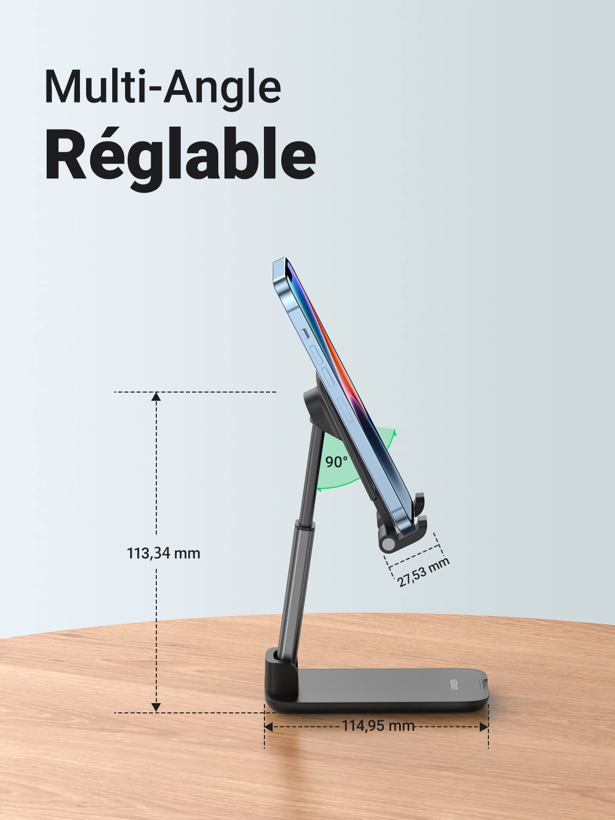 UGREEN Support Téléphone Bureau Réglable Pose Téléphone Portable Pliable Porte