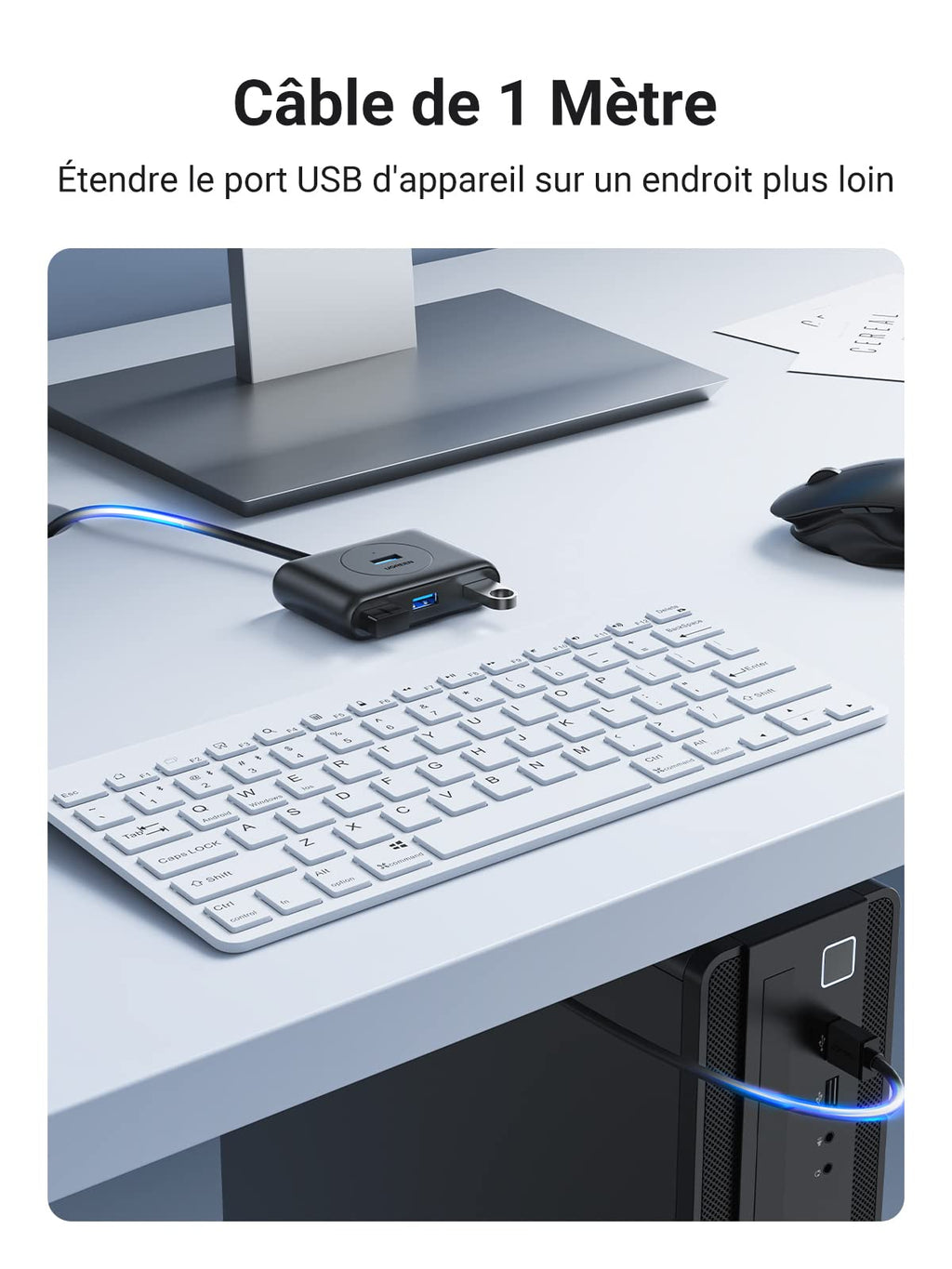 UGREEN Hub USB 3.0 vers 4 Ports USB 5Gbps Transfert Rapide