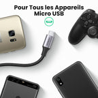 UGREEN Lot de 2 Câble Micro USB QC Rapide 3A Nylon Tressé
