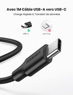 UGREEN Quick Charge 3.0 Chargeur Secteur USB et 1M Cable USB C