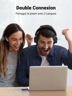 UGREEN Adaptateur Bluetooth 5.0 Récepteur 2 en 1 Bluetooth Jack AUX