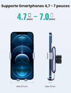 UGREEN Support Téléphone Voiture Gravité Grille Aération Ronde Porte Portable Voiture Accroche