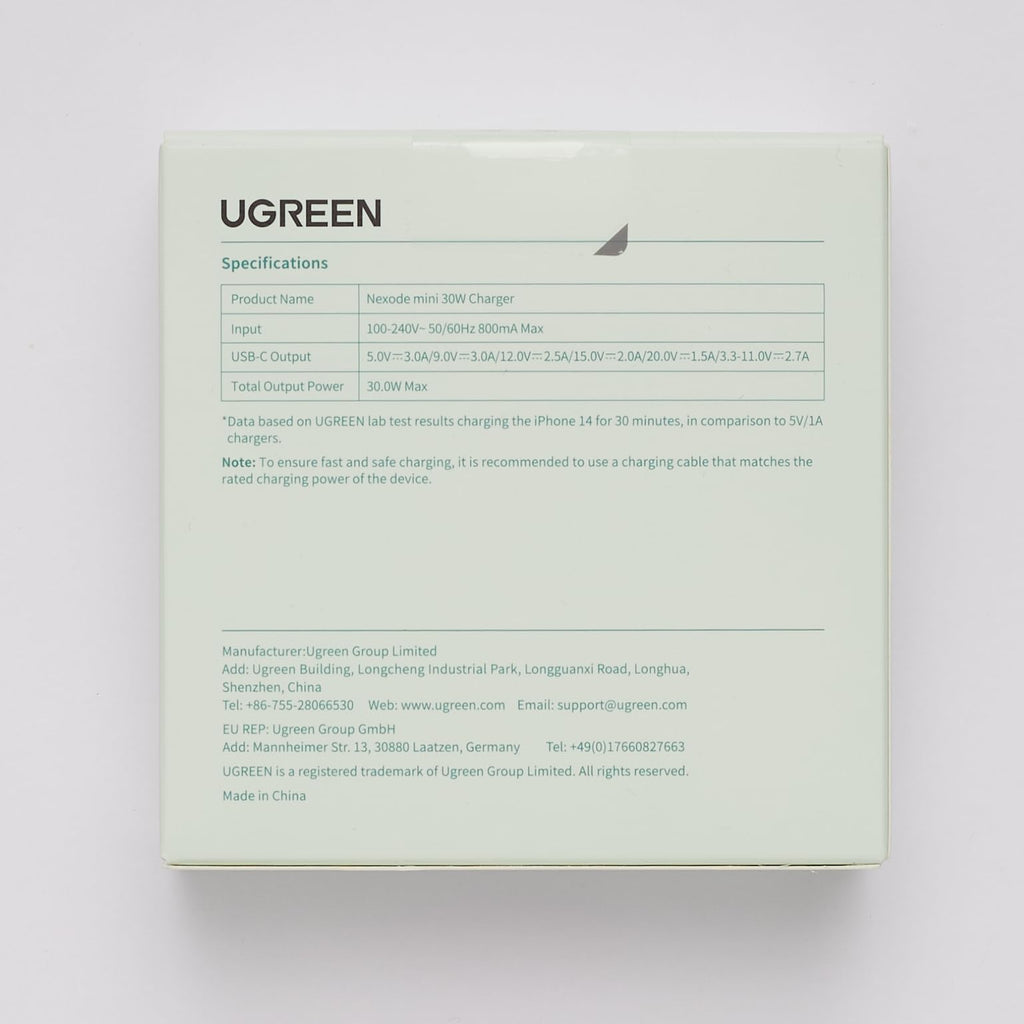 UGREEN Nexode Chargeur 30W USB C avec GaN Tech (Vert)