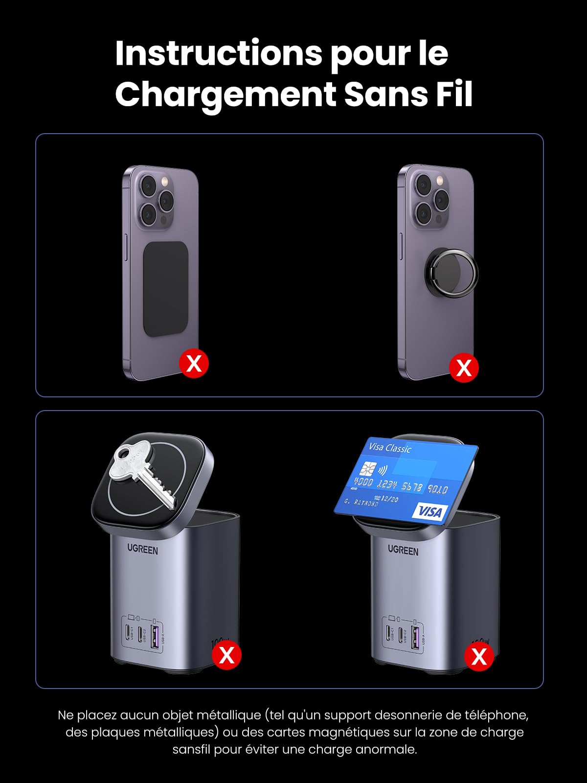 UGREEN Nexode 100W Chargeur USB C GaN MagSafe 15W