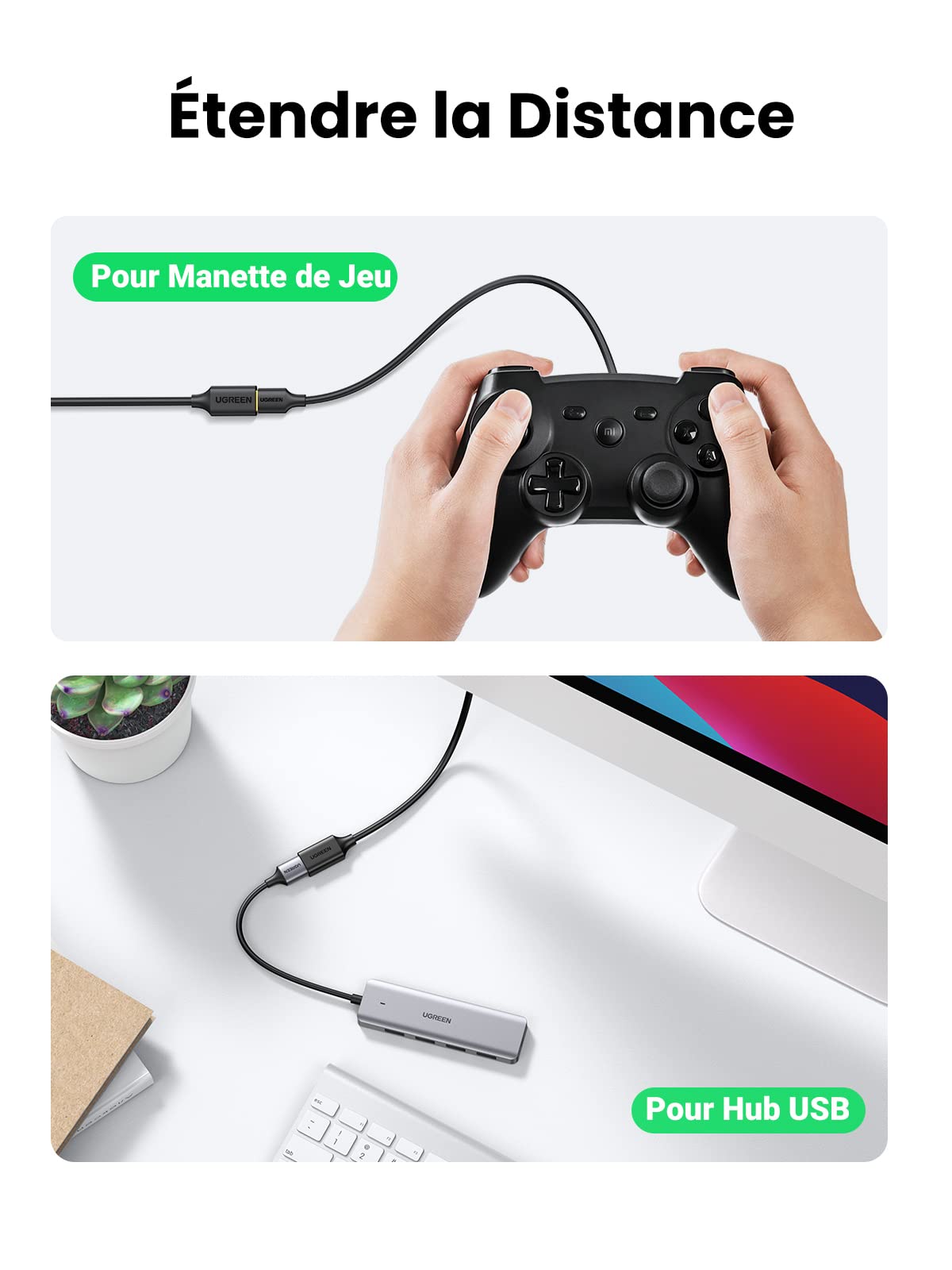 UGREEN Câble Rallonge USB 3.0 Câble Mâle A vers Femelle A