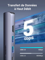 UGREEN Hub USB C (HDMI 4K 60Hz Adaptateur/USB C RJ45 Ethernet Supporte