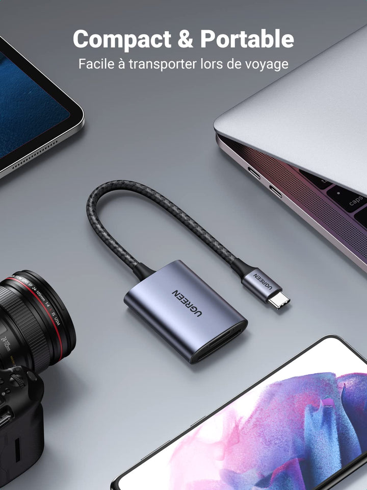 Lecteur carte SD et microSD USB-C 2 en 1 pour MacBook et tablettes - Blanc  - Acheter sur PhoneLook