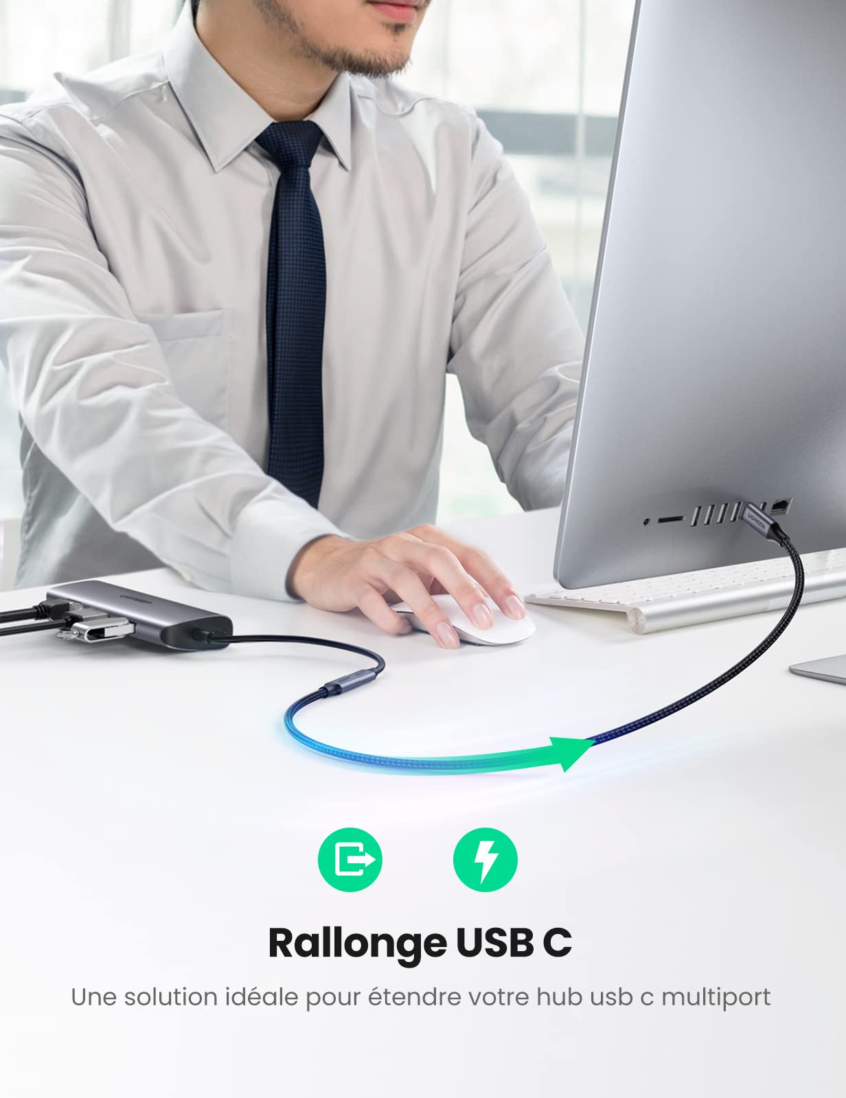 UGREEN Rallonge USB C Gen 2 Supporte Thunderbolt 3 Extension