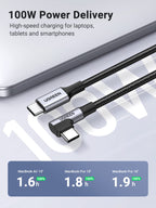 UGREEN Câble USB C vers USB C Coudé 100W Charge Rapide