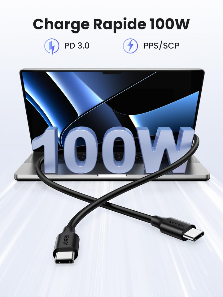 UGREEN Lot de 2 Câble USB C vers USB C PD 100W 5A 20V Câble